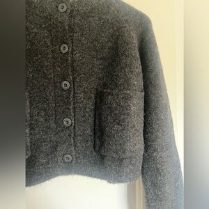 Gray cropped cardigan ZARA